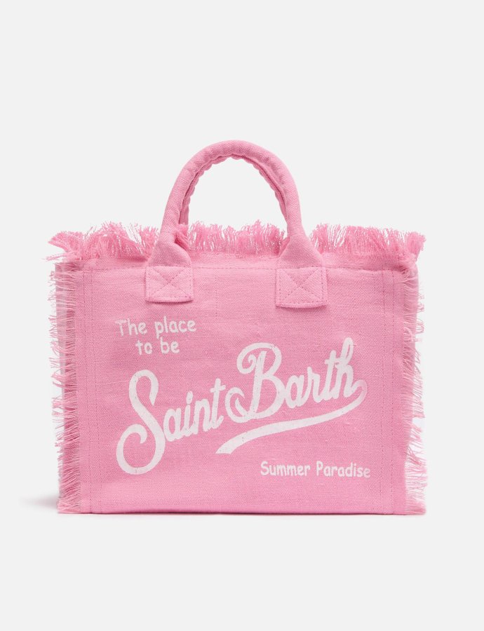 Colette linen pink handbag