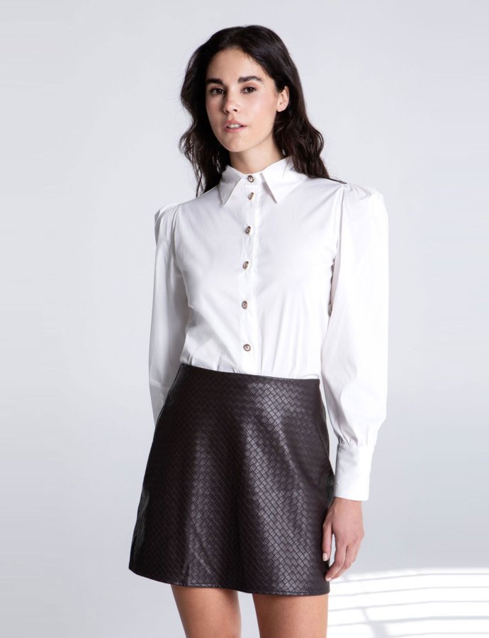 Dark chocolate mini skirt