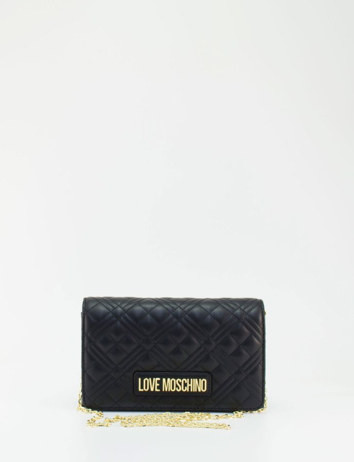 Quilted smart clutch bag black gold