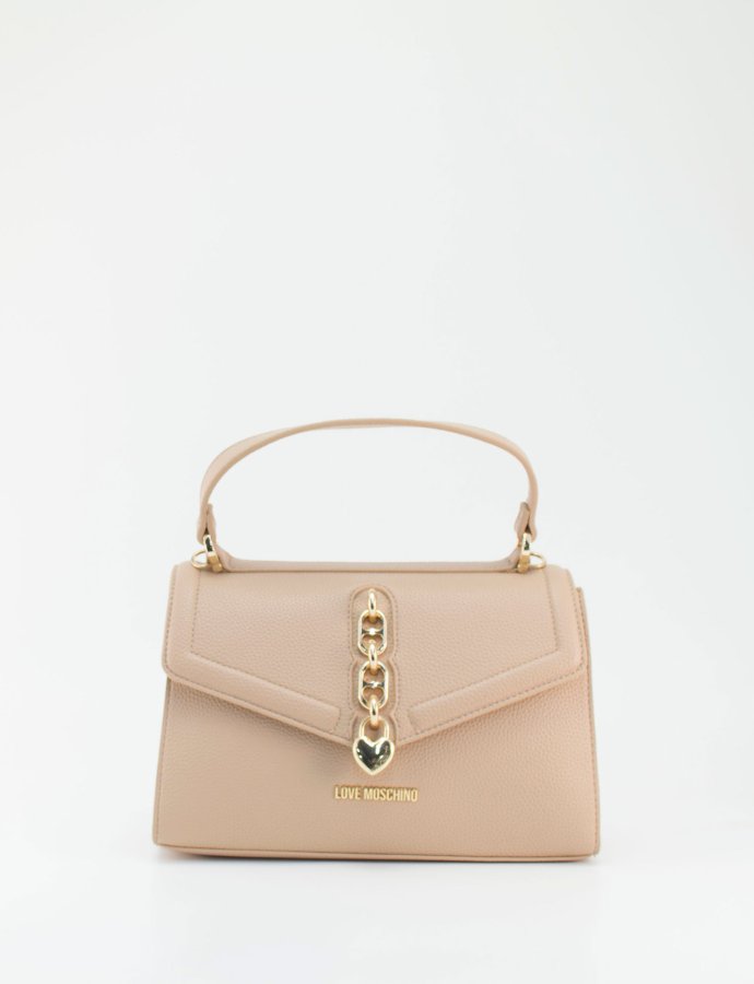 Crossbody bag chain heart crema