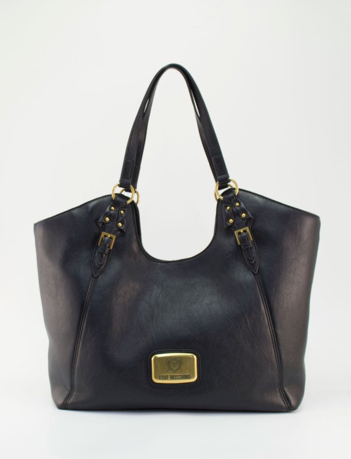 Shoulder bag soft leather black