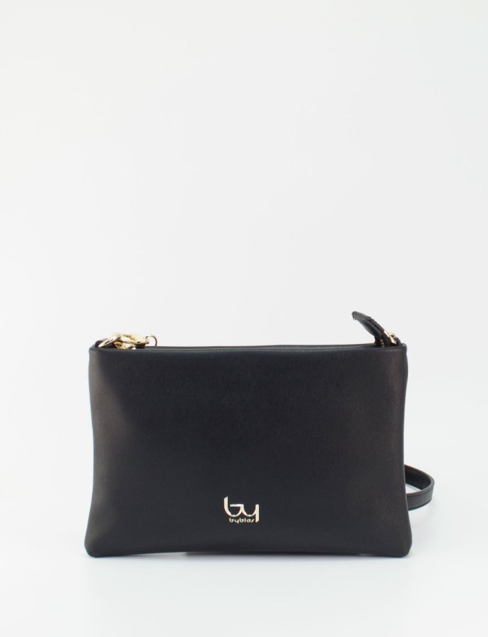 Clary saffiano flat crossbody black