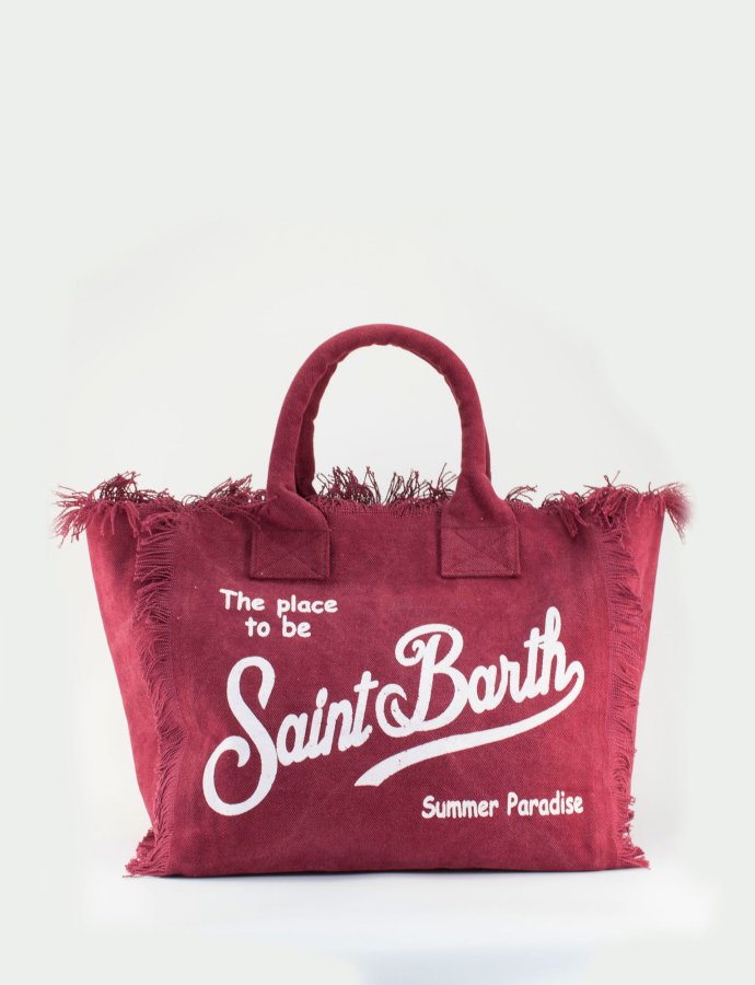 Vanity bordeaux cotton canvas tote bag