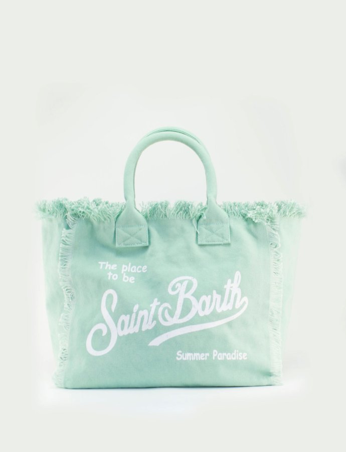Vanity sage green cotton canvas tote bag