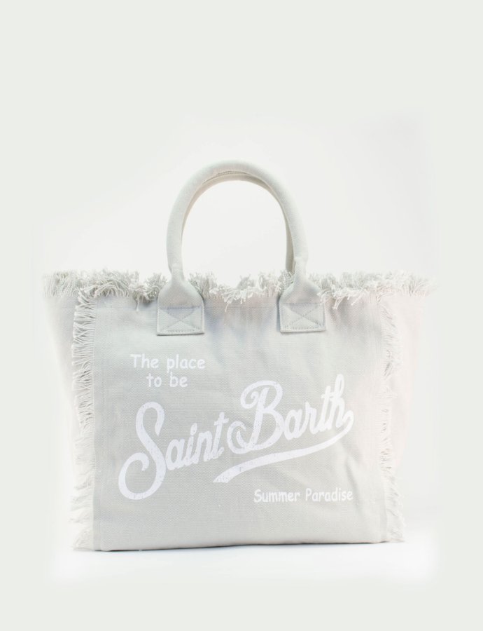 Vanity grey cotton canvas tote bag