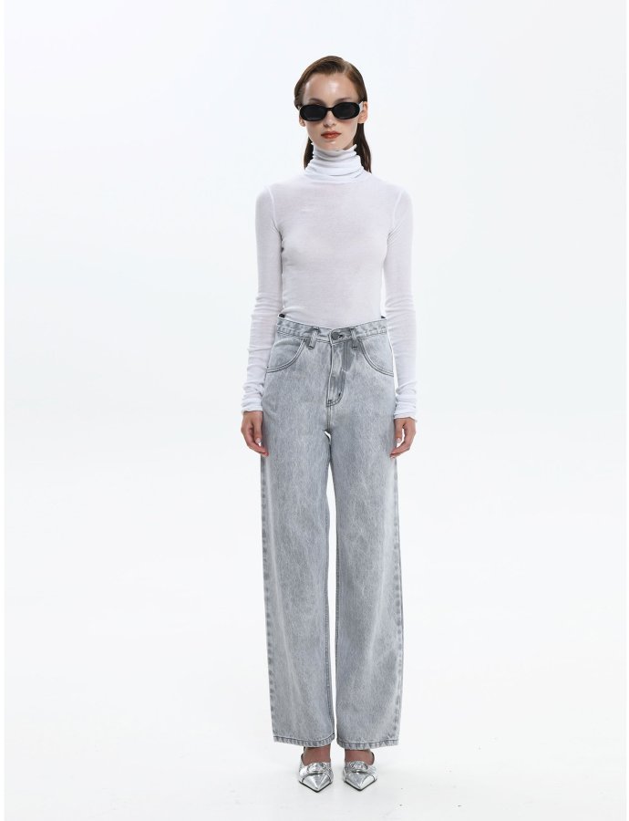 Isabella denim pants light grey