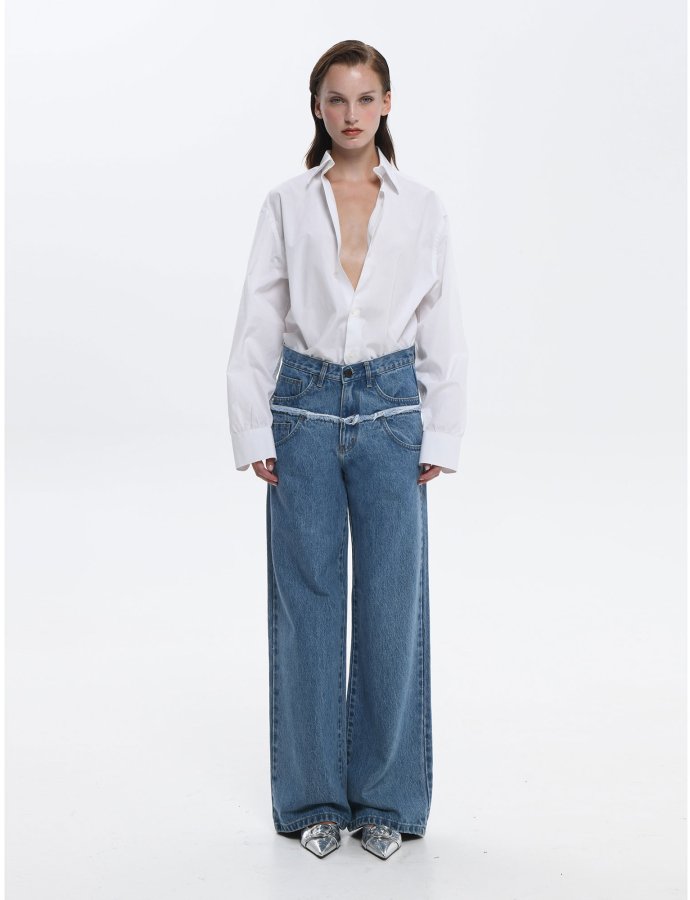 Bruna denim pants mid blue