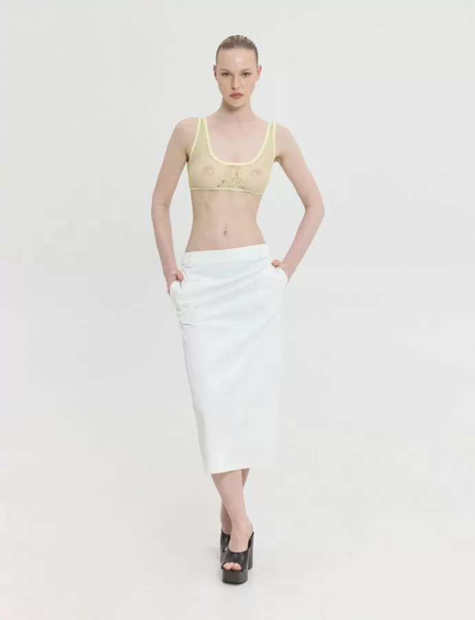 Devon midi skirt white