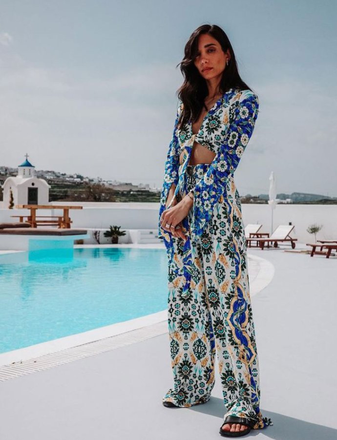 Floral treasure wide leg trouser pants