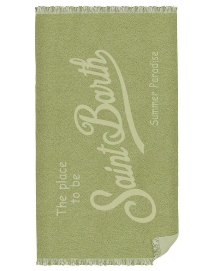Foutas terry embossed beach towel khaki