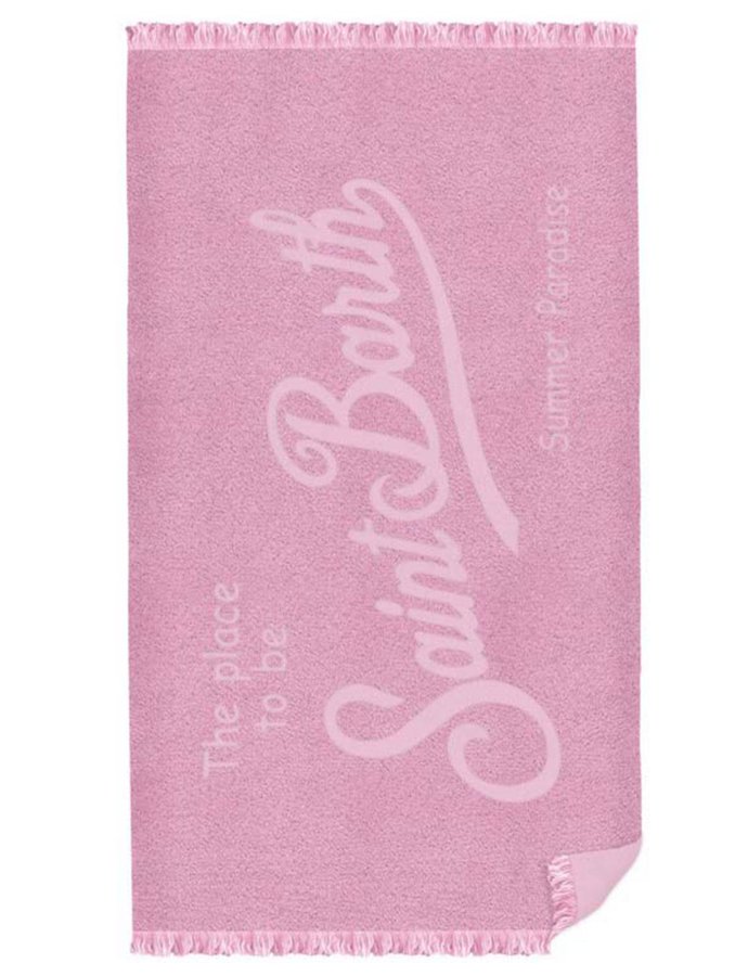 Foutas terry embossed beach towel pink