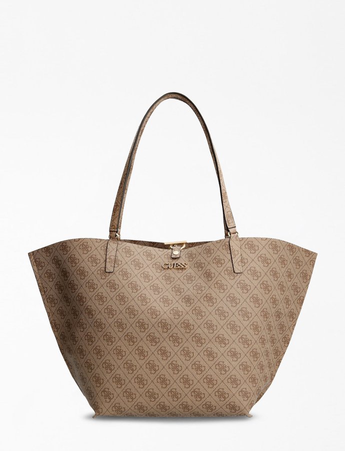 Alby toggle tote bag mocha latte logo