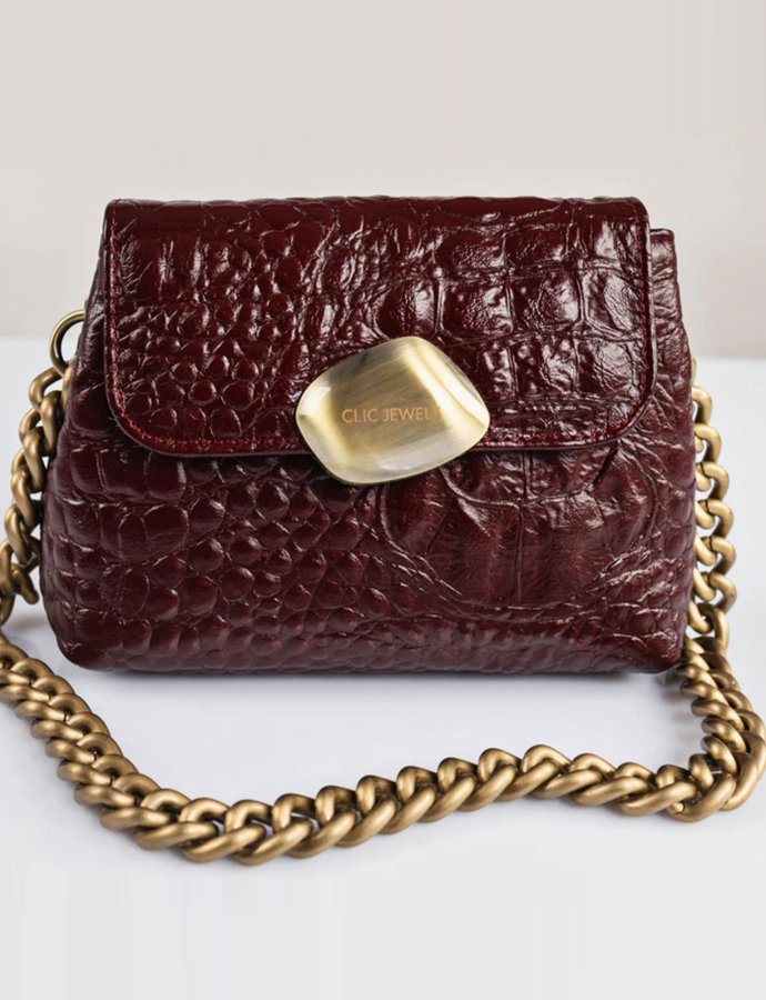 Maya mini bag bordeaux croco