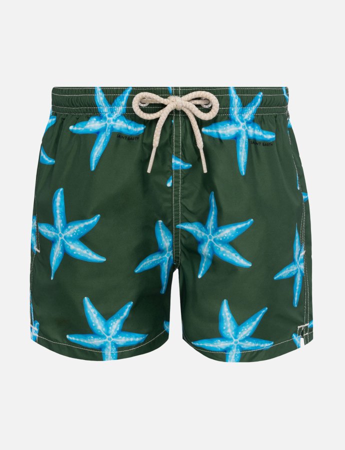 Jean lighting lightweight fabric swim shorts with starfish  print