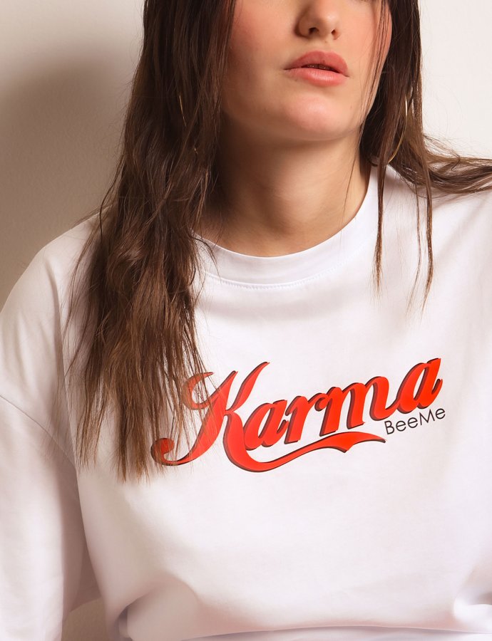 Karma white t-shirt