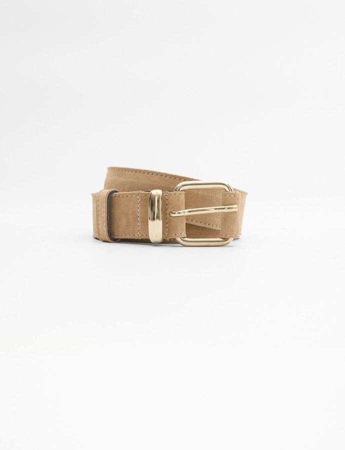 Pastel belt beige suede