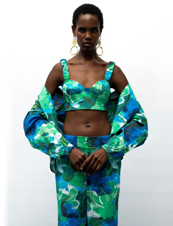 Artemis bustier blue floral
