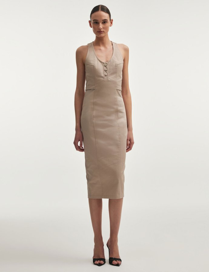 Muse midi dress greige