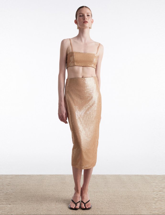 Hot sun midi skirt sand