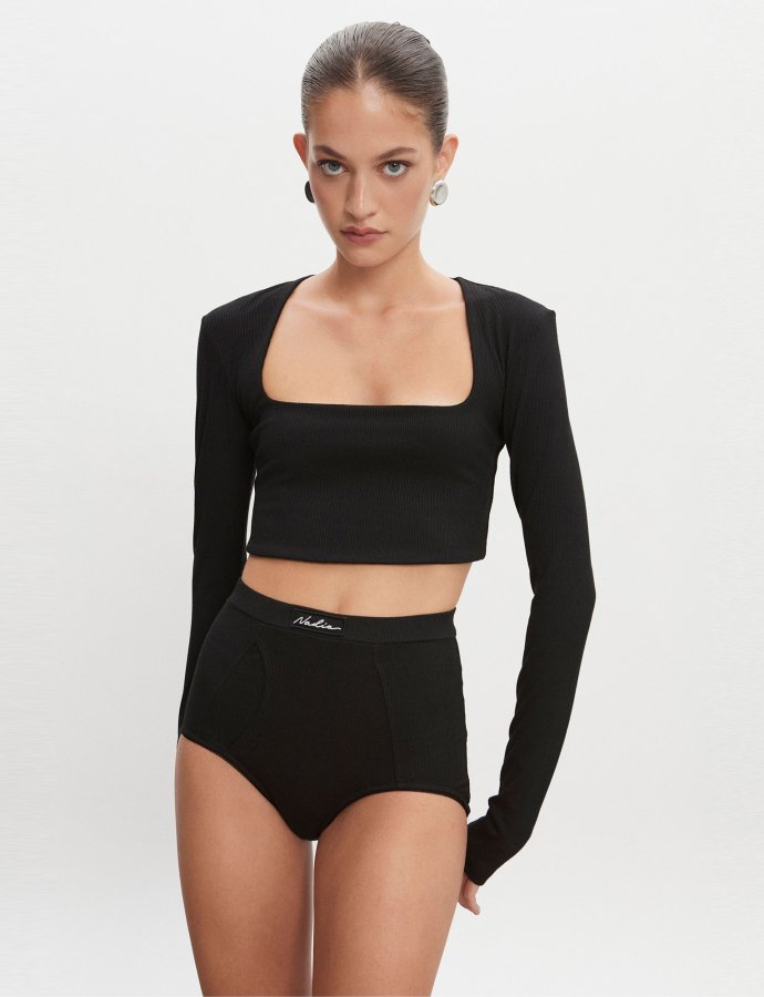 Bite crop top black