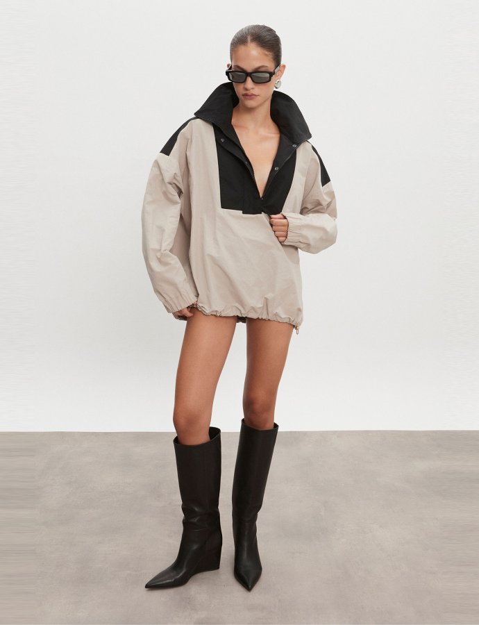 Paolo wind anorak M/W greige-black