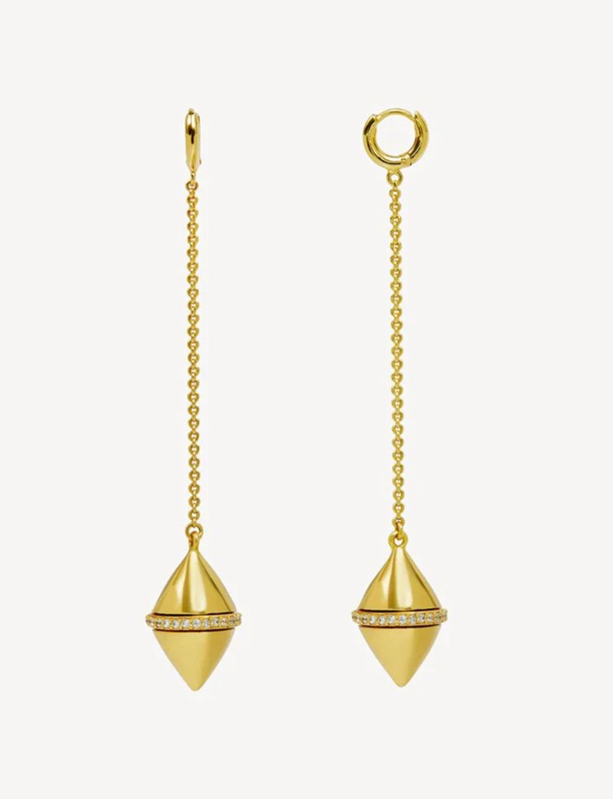 Olive gold earrings