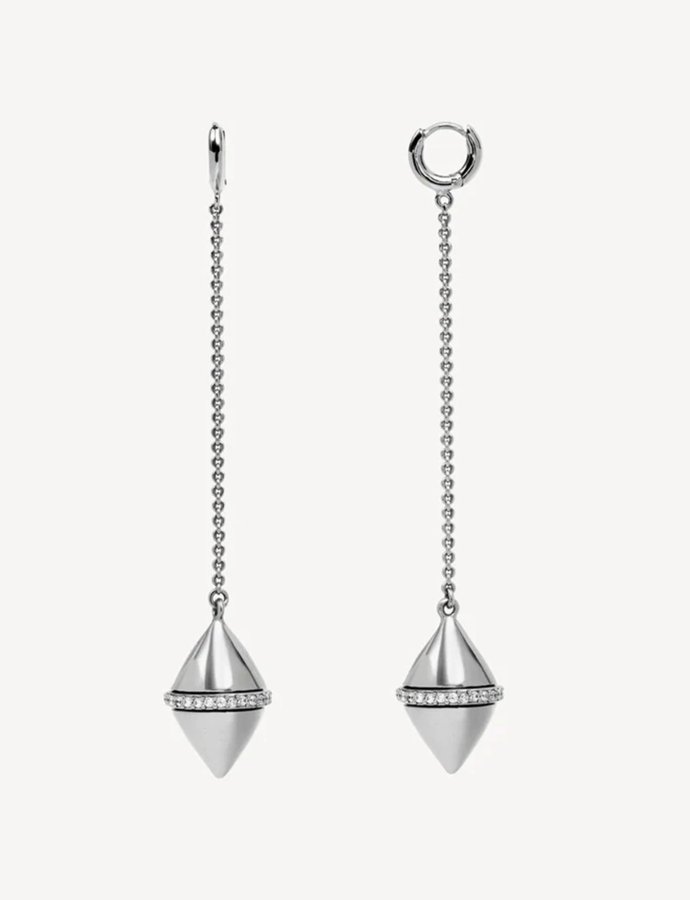 Olive silver earrings