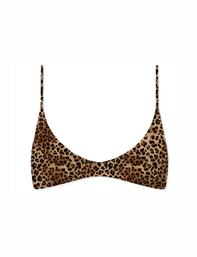 Paloma bikini bralette bikini top with leopard print