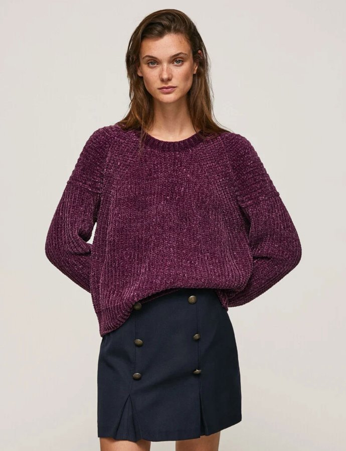 Bethany chenilla knit sweater sloe