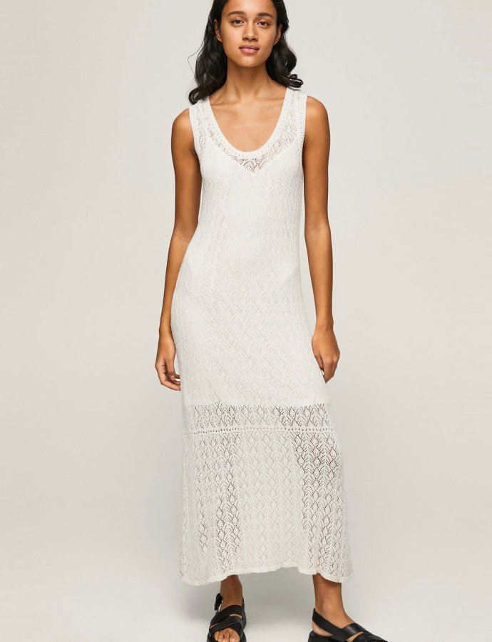 Farah knit dress white