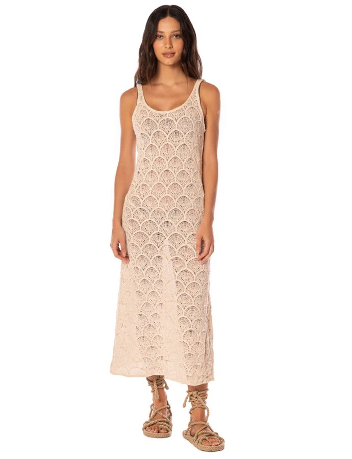 Wavy shell quartz midi dress