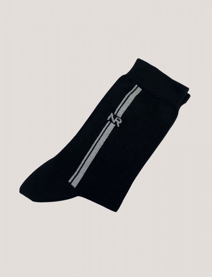 Lines n logo socks black