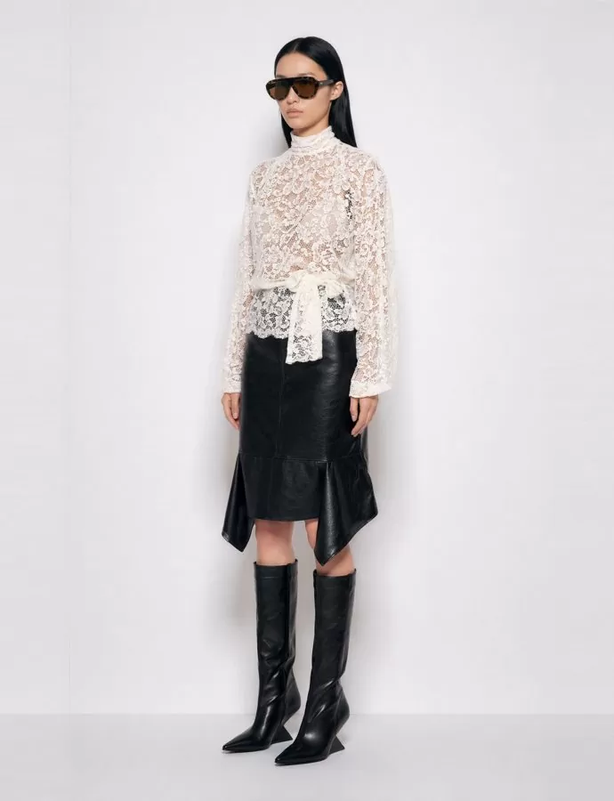 Rosette white lace top
