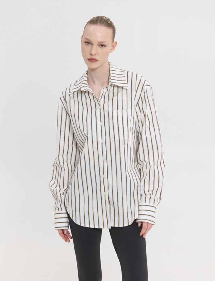 Reina shirt brown stripes