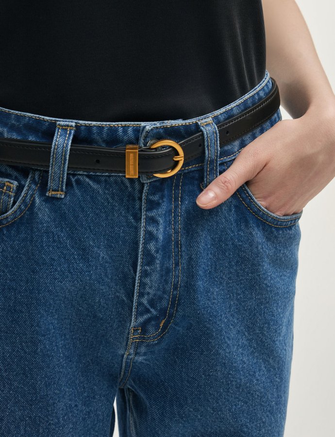 Rocky leather belt black