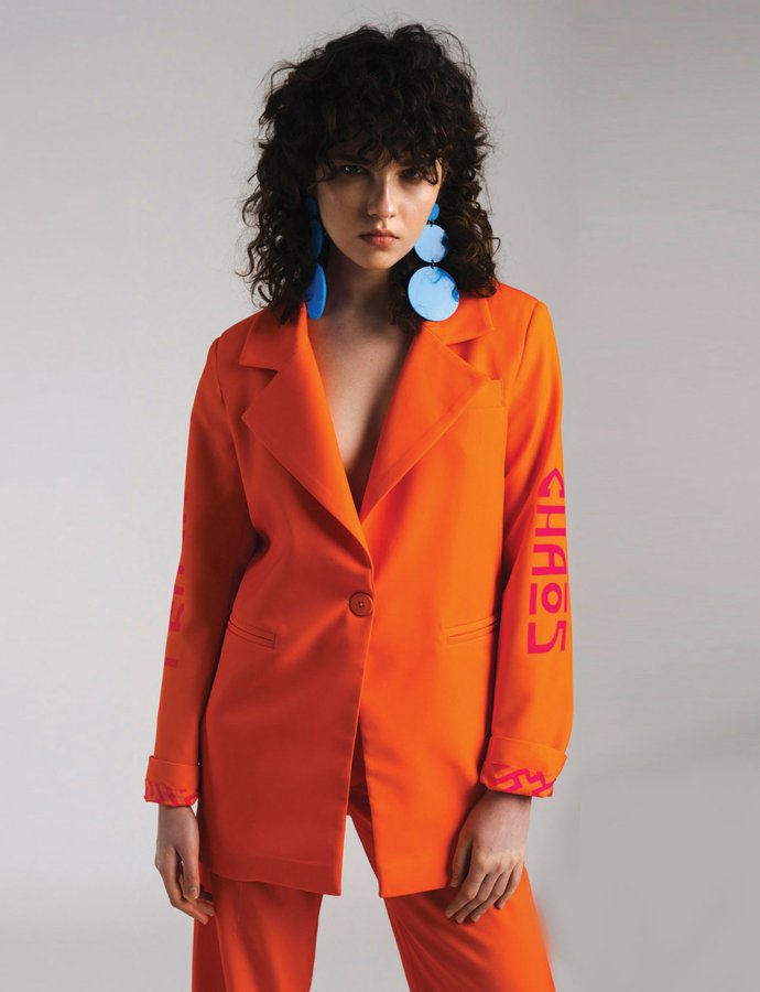 Neon orange blazer