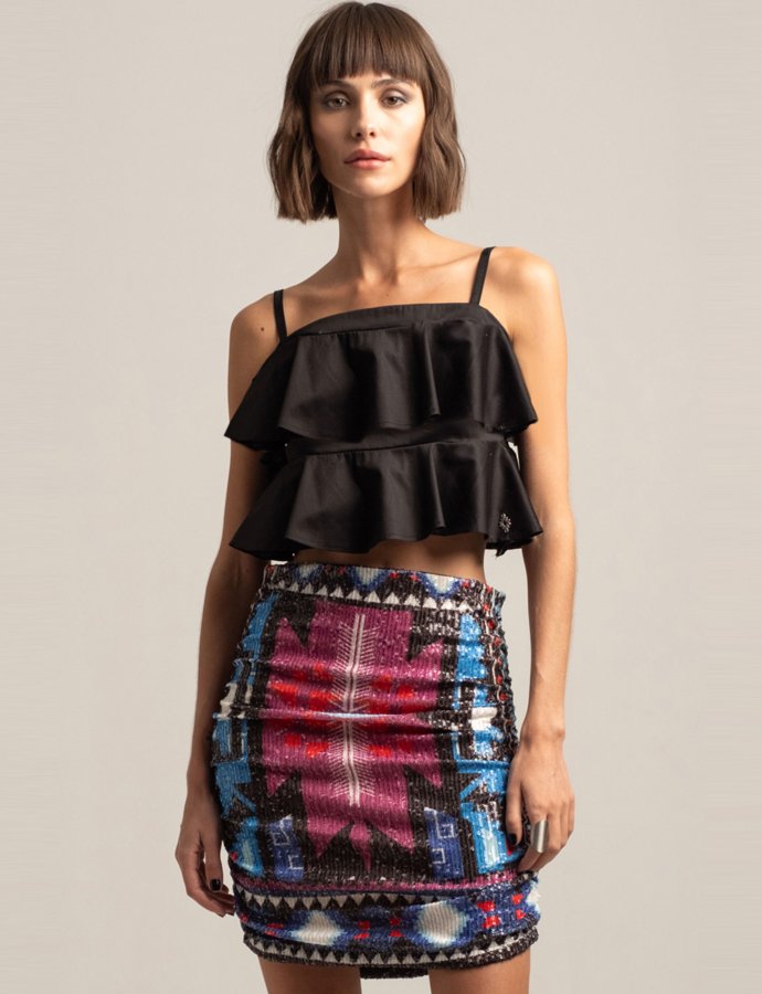 Reicarnation sequin mini skirt