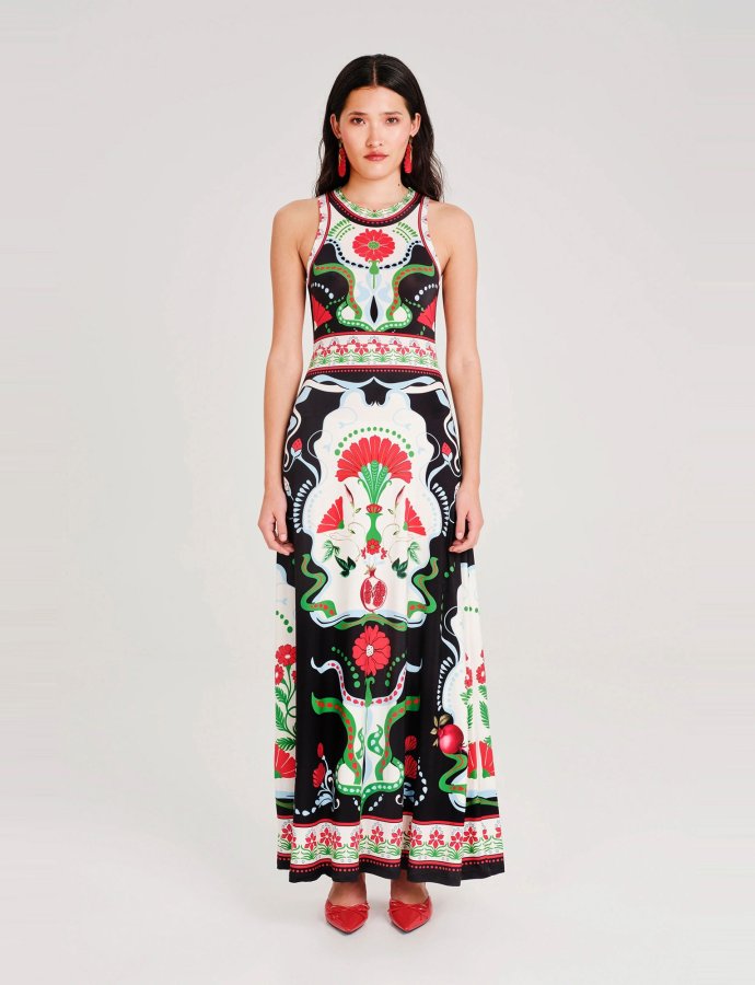 Pomegranate long dress