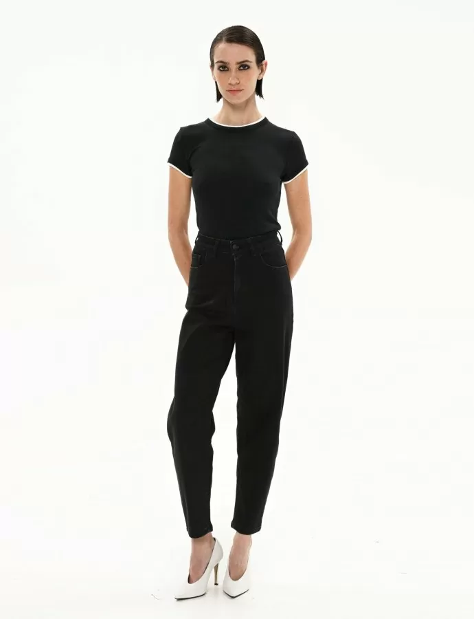 Lima slouchy black denim pants