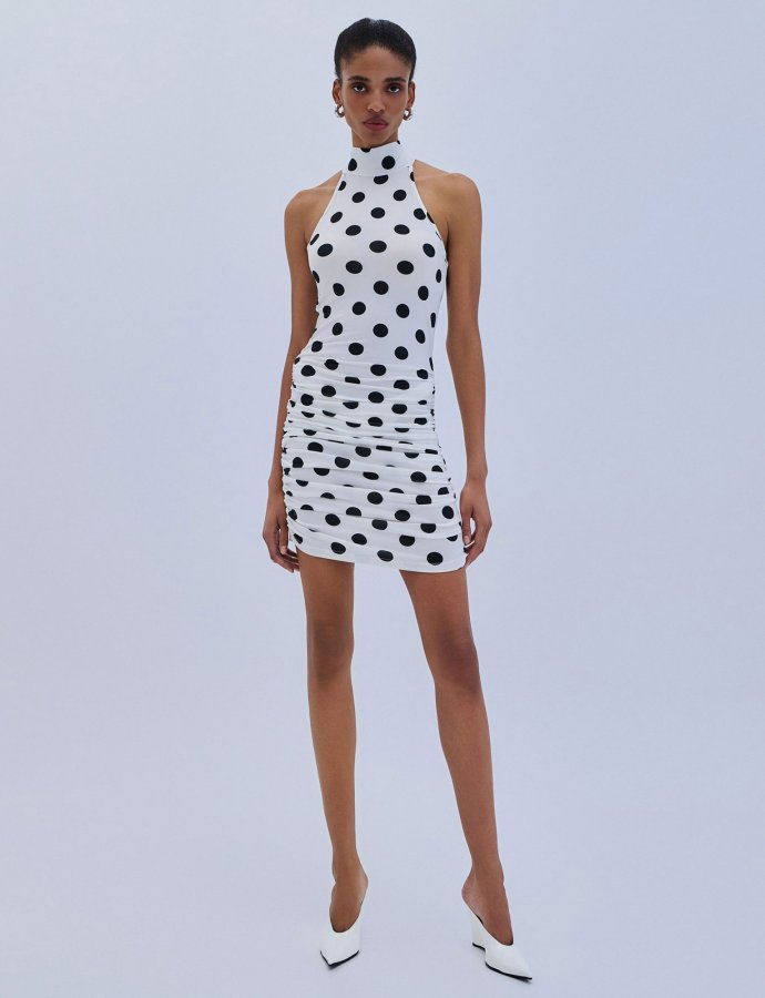 Polka dots mini dress B&W