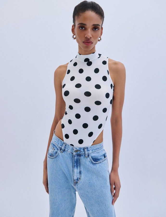 Polka dots bodysuit B&W