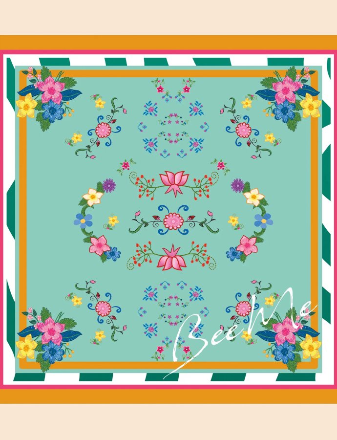 Jasmine mint satin scarf