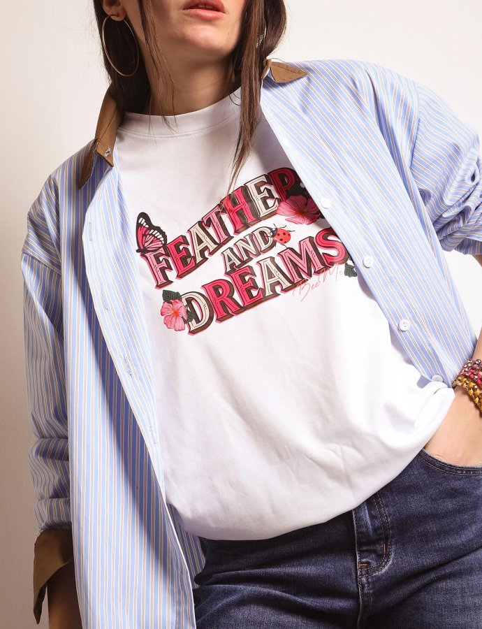Sky beige stripes shirt