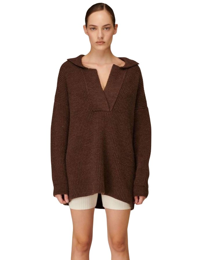 Combos W203  – Polo sweater dress brown