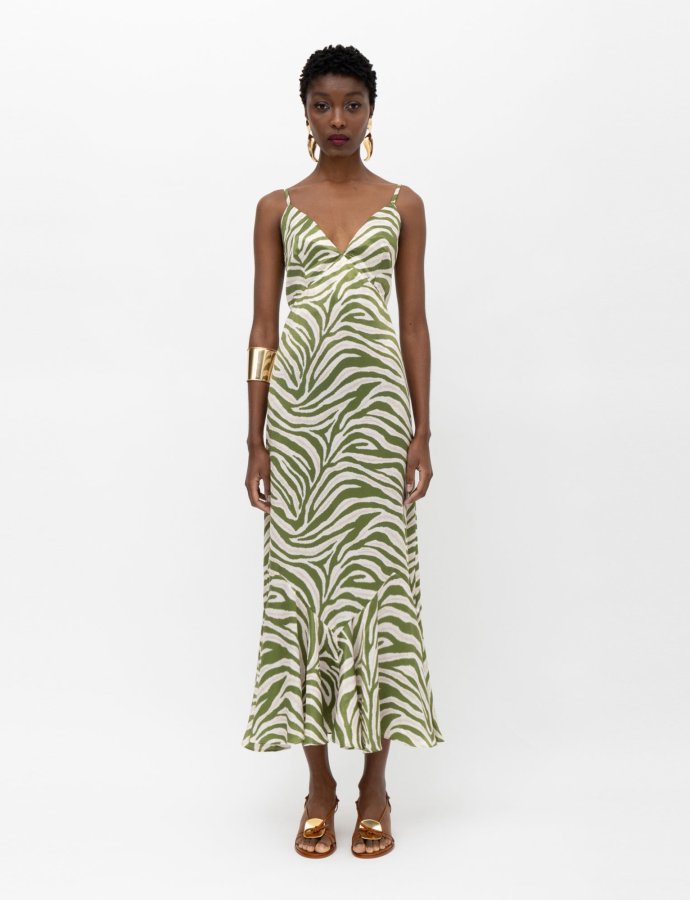 Nala dress olive zebra