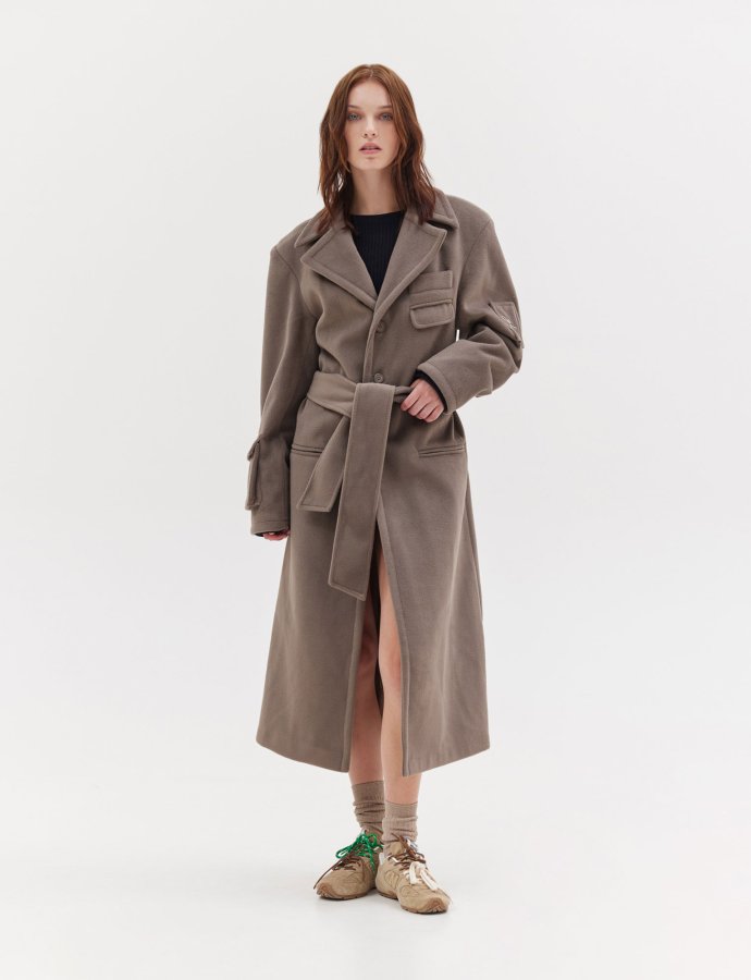 Cool girl coat greige