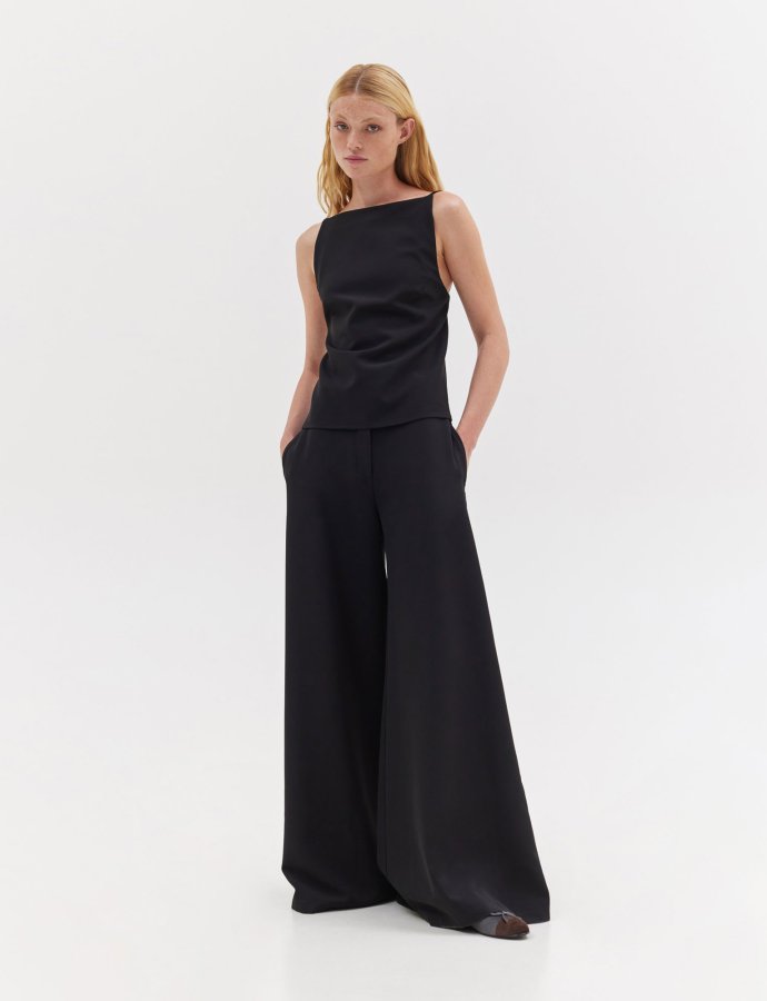 Dione wide leg pants black