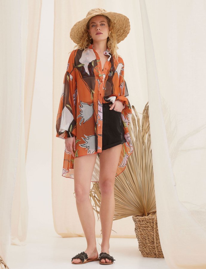 Eros shirt lily print
