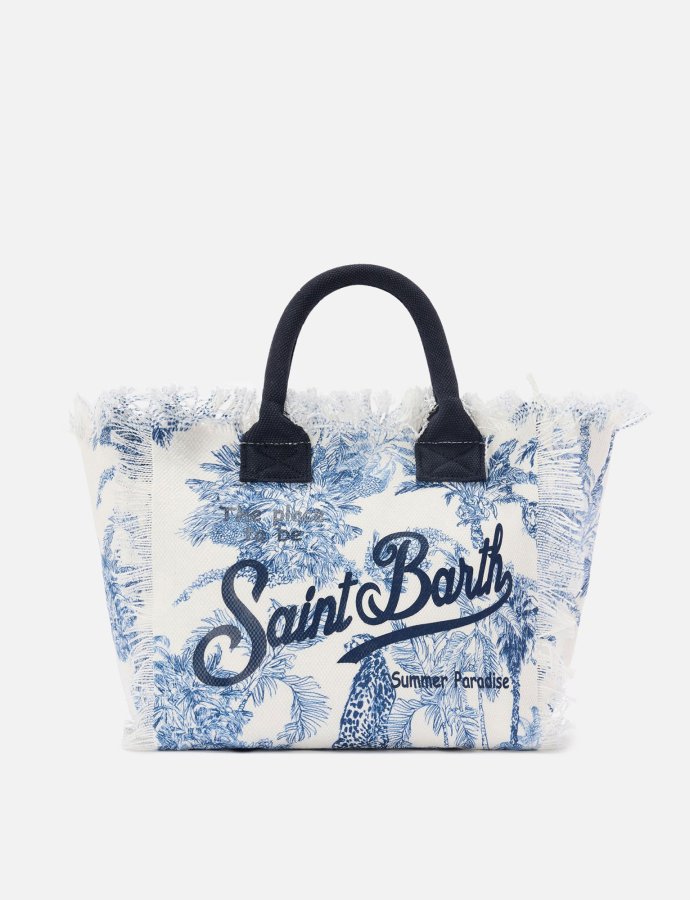 Colette canvas bag with blue toile de juoy print