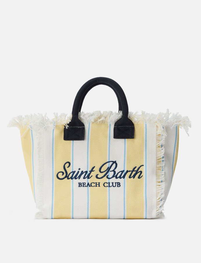 Colette canvas bag with yellow stripes and embroidered logo